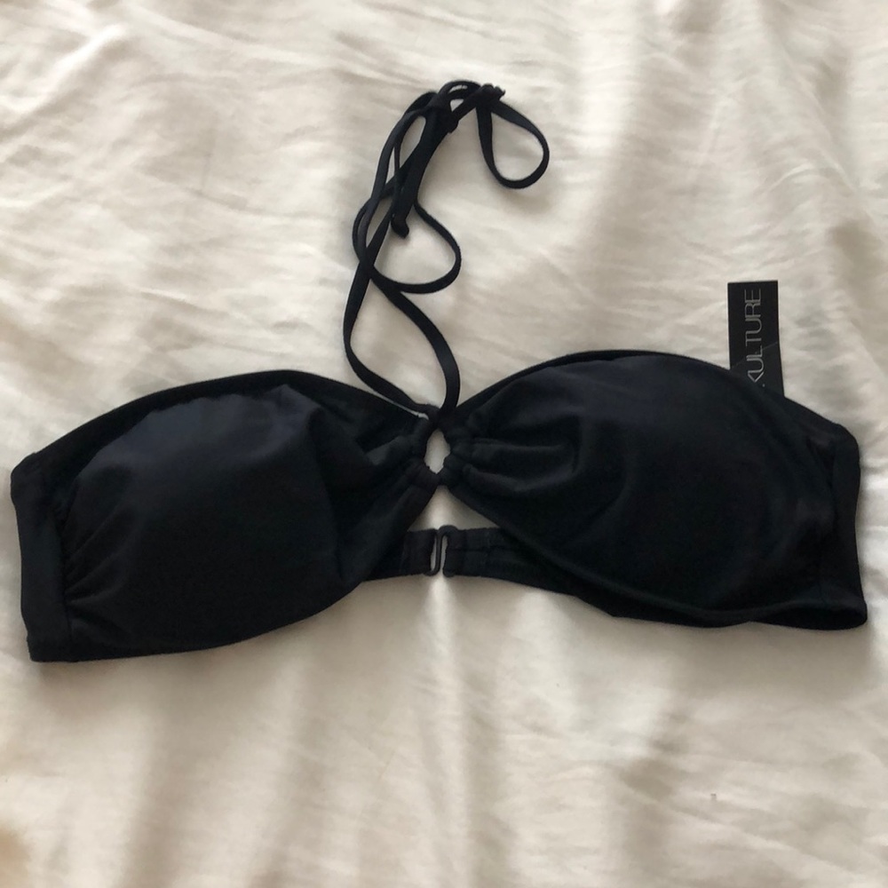 Halter top swimsuit.
